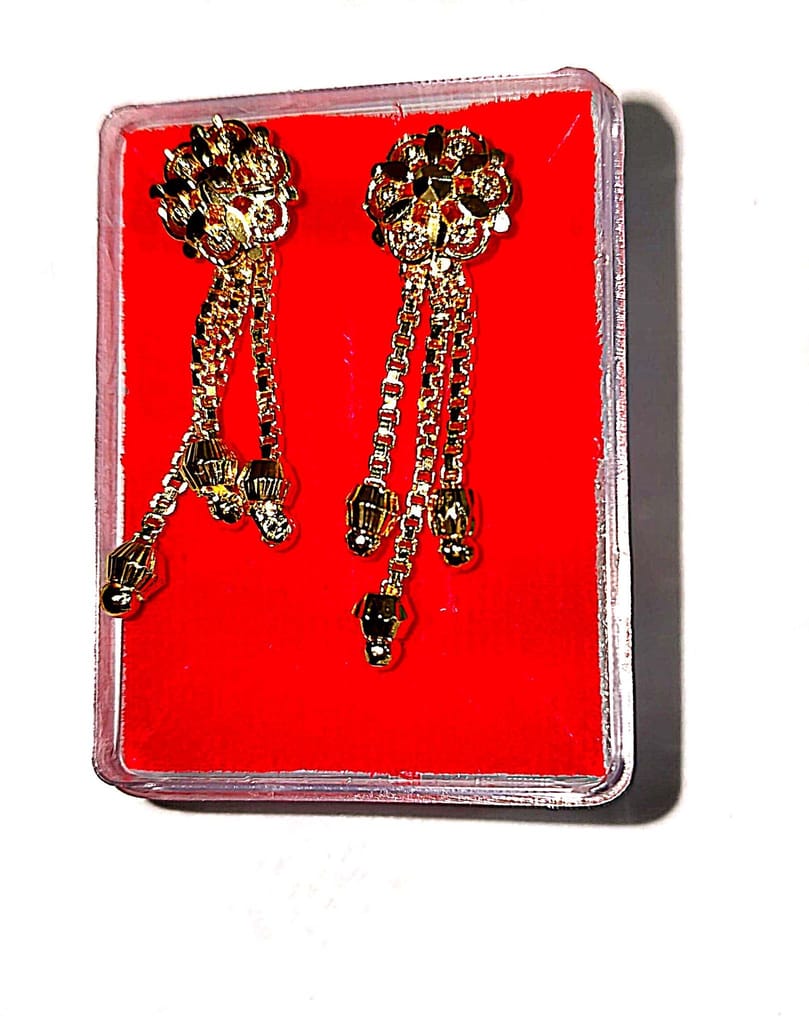 Gold Plated Chandbali Earrings with Pearls for Women