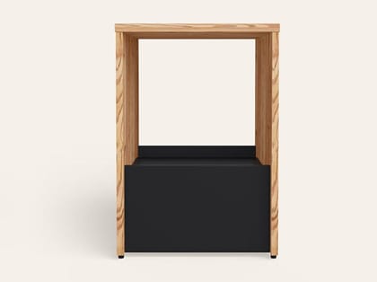 Jaxon Corner Table Compact Storage Unit with Cable Organizer - 1-Year Warranty, Remini Walnut Jaxon Corner Table Compact Storage Unit with Cable Organizer - 1-Year Warranty, Remini Walnut