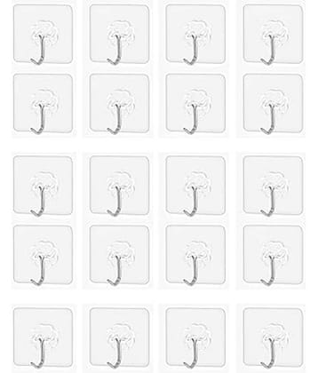 THRIFTKART - 30PC Waterproof Stick On Adhesive Stronger Plastic Wall Hooks Hangers ( Pack Of 30 )