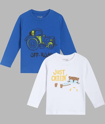 ETCHED DESIGN Pack of 1 Boys Cotton T-Shirt ( Multicolor )