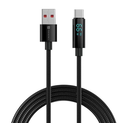 Portronics Konnect View 66W, Fast Charging, Wide Compatibility, LED Power Display, Seamless Data Exchange, (Black)