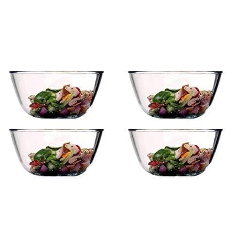 Femora Borosilicate Glass Microwave Safe All-Purpose Mixing Bowl,2100 ML, Set of 4