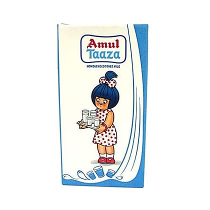 Amul Taaza Homogenised Toned Milk, 500 ml Carton