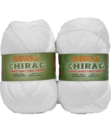 Oswal KK_Chirag White (200 gm)  Wool Ball Hand knitting wool  X
