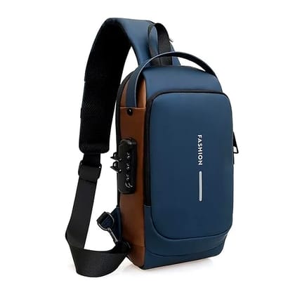 Polyester Slim Unisex Crossbody Sling Bag Chest Backpack Men's Shoulder Bag, Leisure Travel Handbag, Hard Shell Anti-Theft Chest Bag (colour - multi) by Ruhi Import Store