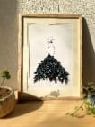 Girl in Dried Flower Pressed Art Frame  Unique Botanical Wall Dcor