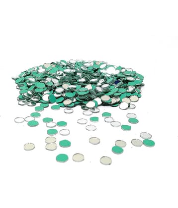 PRANSUNITA - Glass Round Shape Glass Mirror (Pack of 1)