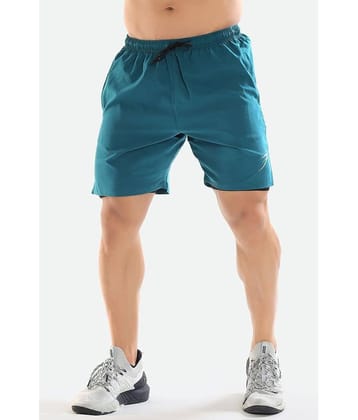 Fuaark - Teal Polyester Lycra Men's Gym Shorts ( Pack of 1 )