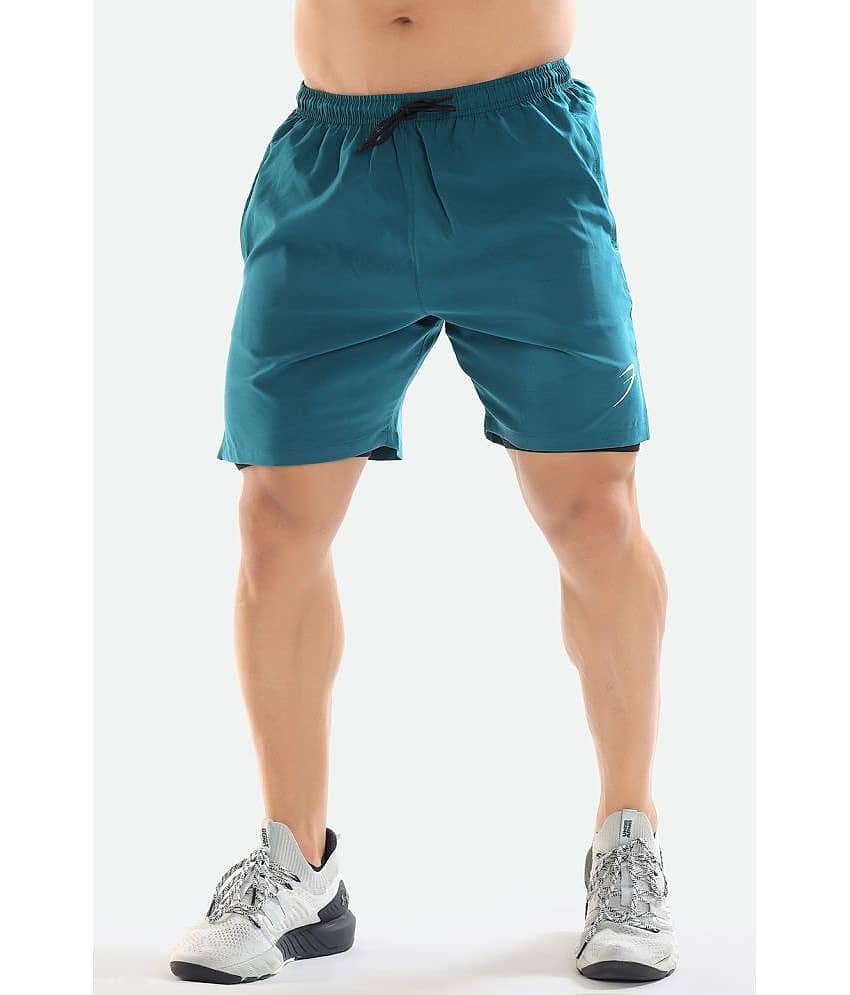 Fuaark - Teal Polyester Lycra Men's Gym Shorts ( Pack of 1 )