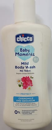 Chicco baby moments mild body wash no tears  chamomile and geranium 200ml
