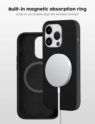 Premium Silicone Case with MagSafe By iSerieshub Compatible For Phone-iPhone 13 Pro Max / Black