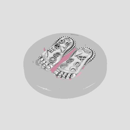 Lakshmi Charan on Wooden Plank/ Rose Quartz  Earthy & Auspicious