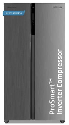 Voltas Beko, A Tata Product 472 L Side by Side Frost Free Refrigerator with ProSmart Inverter Compressor (RSB495/FPV300RXID, INOX steel, Electronic Temperature Control and Display) Voltas Beko, A Tata Product 472 L Side by Side Frost Free Refrigerator wi