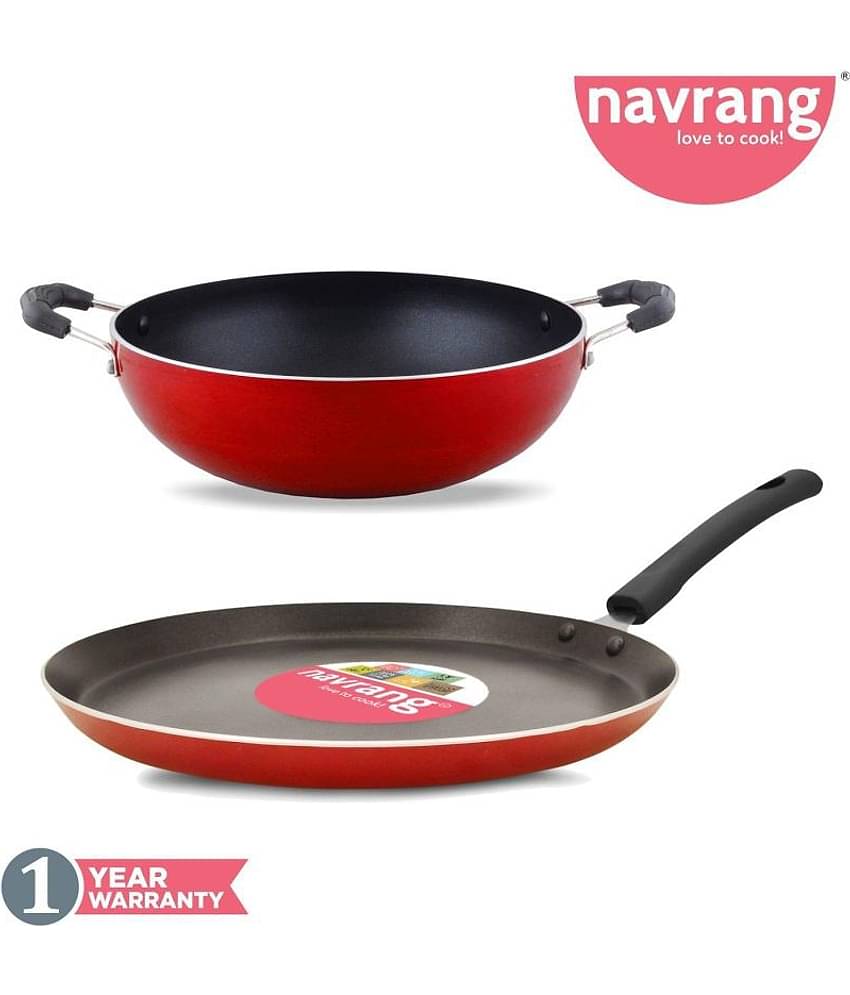 Navrang Non Stick Dosa Tawa 275+ Kadai 230  NON-INDUCTION