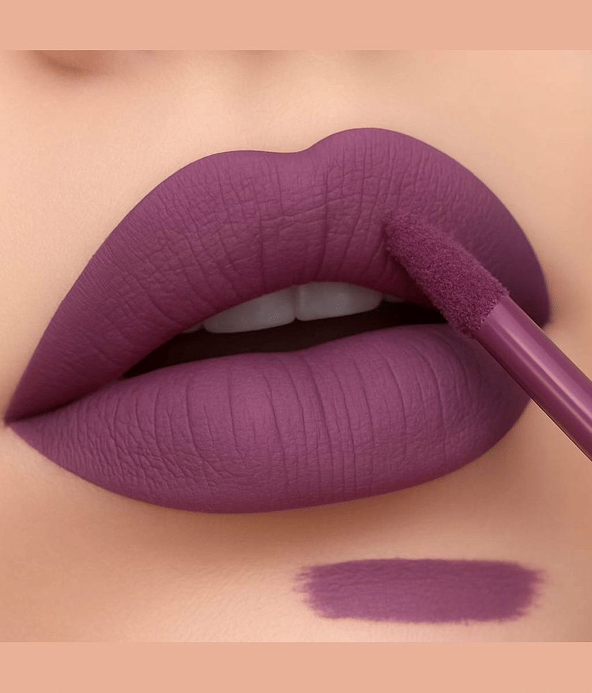 BELLABLOOM Purple Matte Long Lasting Liquid Lipstick ( Pack of 1 )