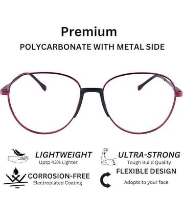Redex Maroon Oval Eyeglass Frame ( Pack of 1 )