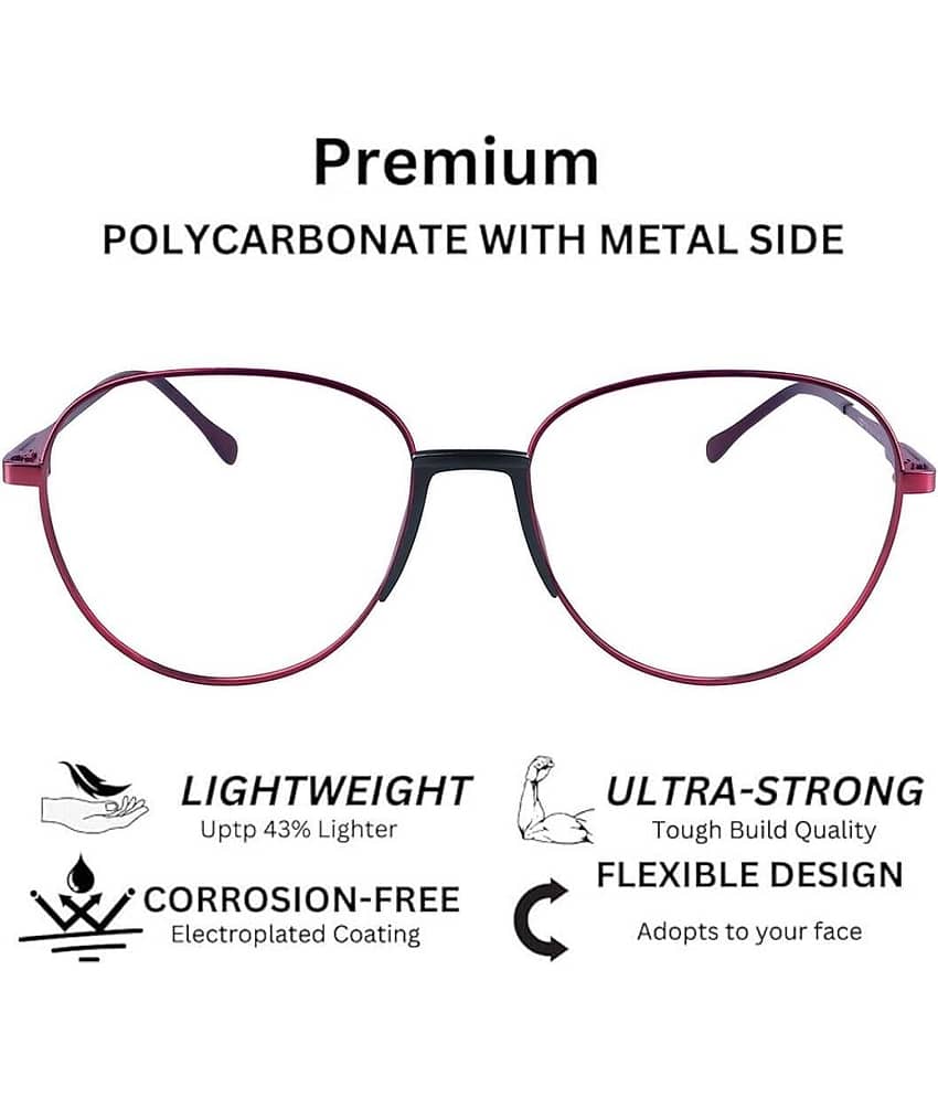 Redex Maroon Oval Eyeglass Frame ( Pack of 1 )