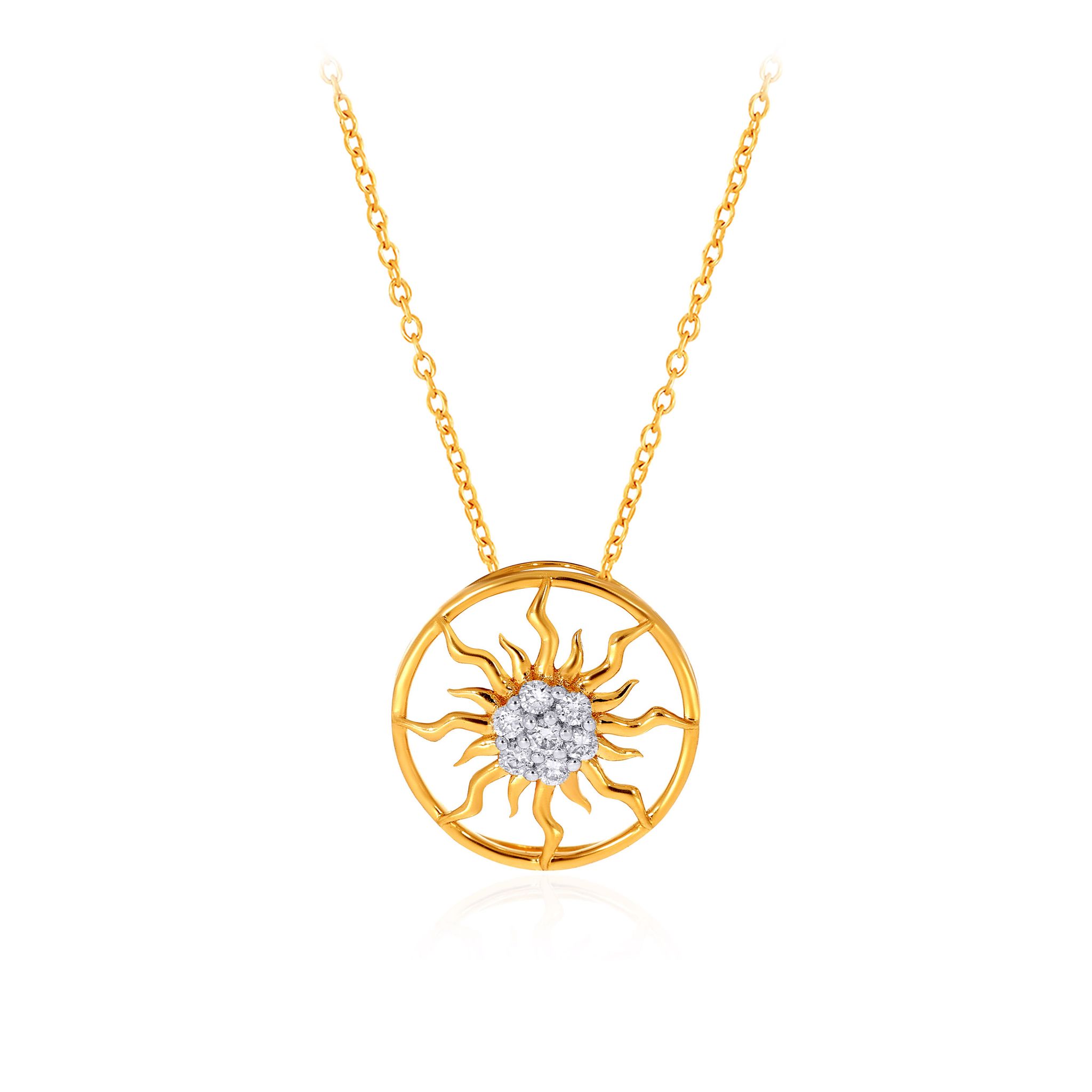 Senco Gold Sunny Bond Diamond Rakhi Pendant (0.8 gram / 0.11 Ct / HI-SI / 14K Yellow Gold)