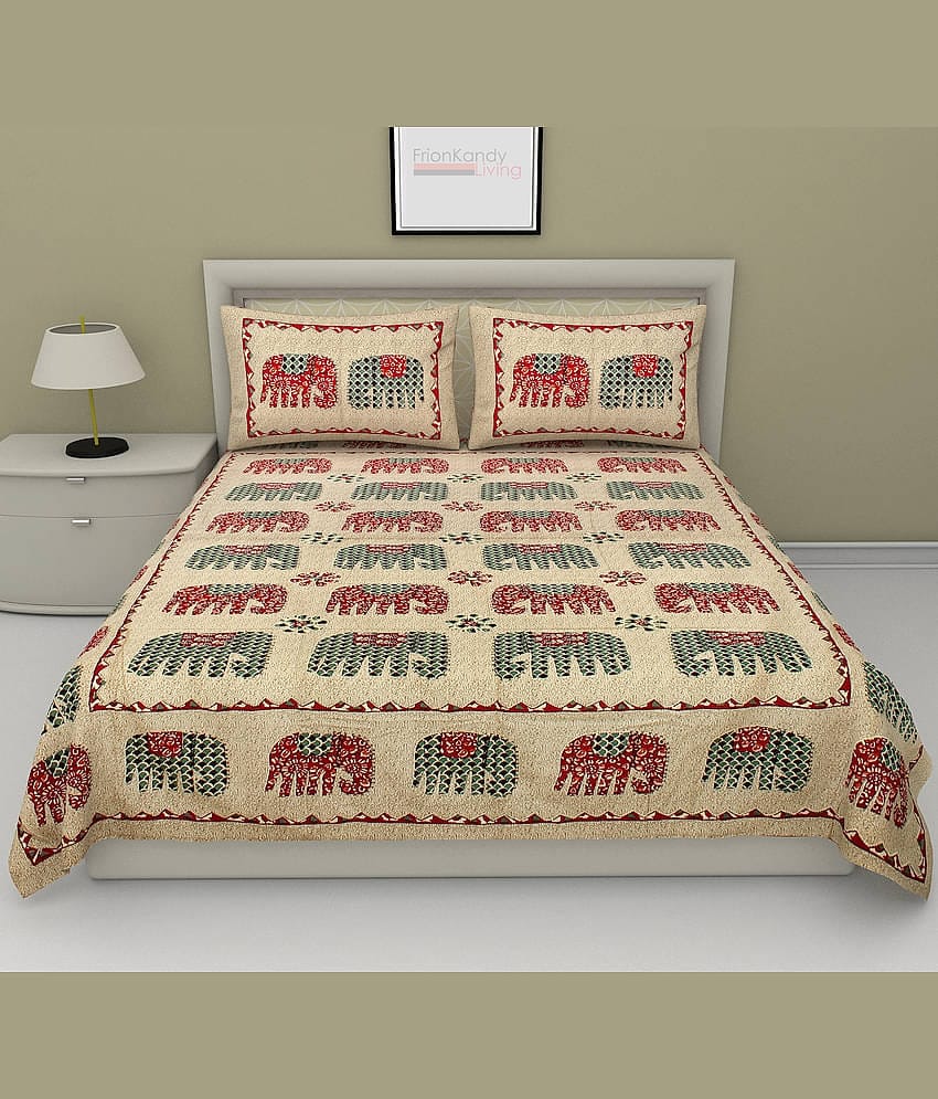 Frionkandy Cotton King Bedsheet ( Assorted )