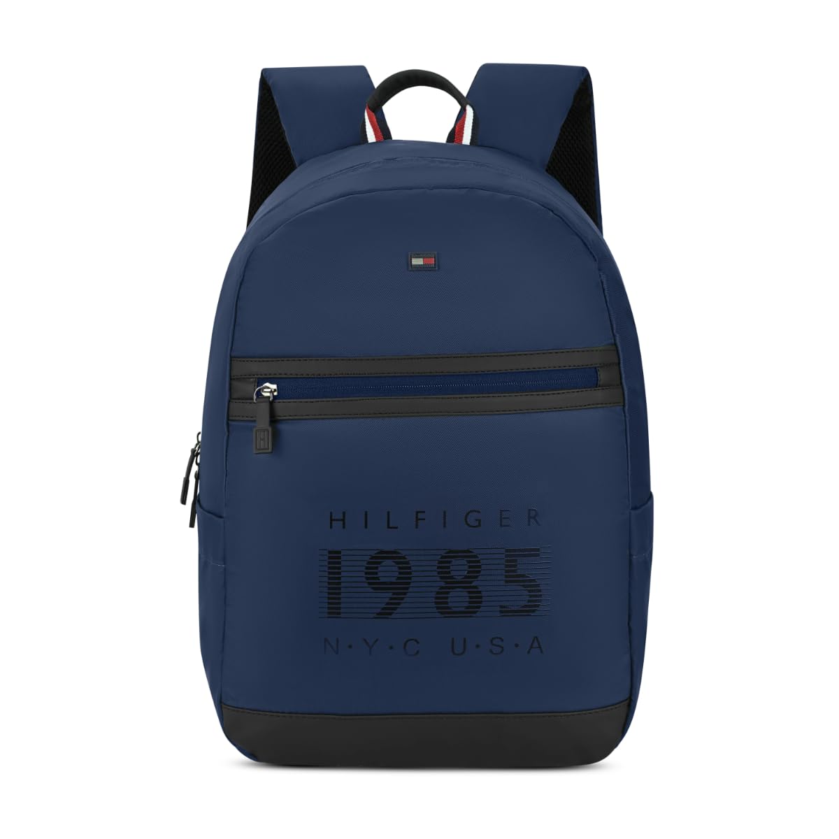 Foraker Laptop Backpack - Navy & Black, Unisex, with Padded 14" Laptop Sleeve & Trolley Strap