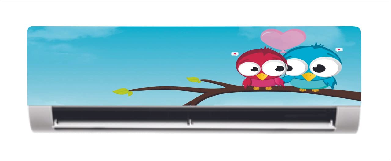 DreamKraft Beautiful Birds Couple AC Sticker (Multicolor PVC Vinyl, 30cm X 91cm)