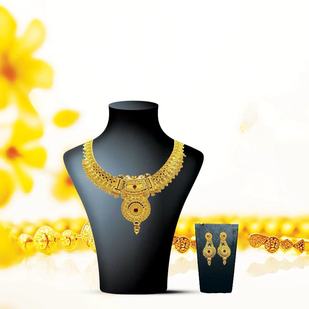 Minimalist One-Gram Gold-Plated Necklace Set Lightweight and Elegant.