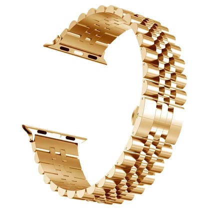 Valente Rado Heavy Metal 42mm/44mm/45mm Strap Compatible with Apple Watch Series 8,7,6,5,SE, Ultra-Gold