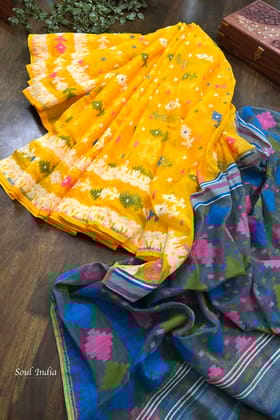 Jamdani sari with all over work and exquisite Pallu