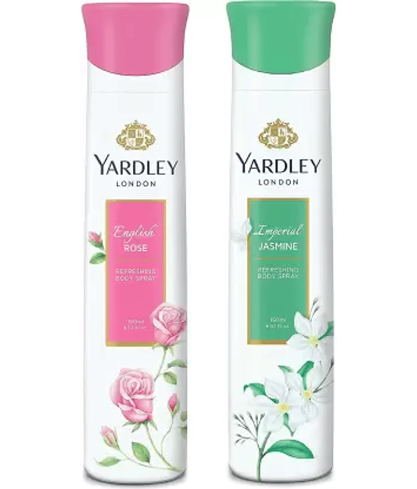 Yardley London Women Imperial Jasmine and English Rose  Deodorant Spray - For Women,150ML Each (Pack of 2)