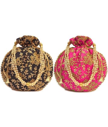 Bulbul Multicolour Potli  Bag (Pack Of 2 )