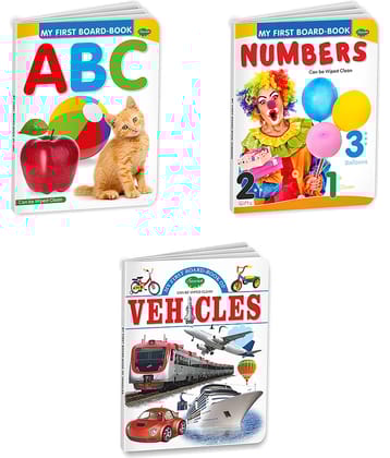 Sawan Present Set Of 3 Books | My First Board Book | ABC, Numbers And Vehicles (Board Book, Manoj Publications Editorial Board)