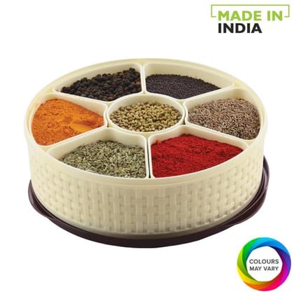 Nakoda Masala/Dryfruit/Spice Plastic Box, Nebula, Assorted Colour, 1 Pc