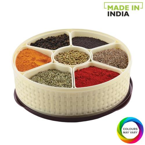 Nakoda Masala/Dryfruit/Spice Plastic Box, Nebula, Assorted Colour, 1 Pc
