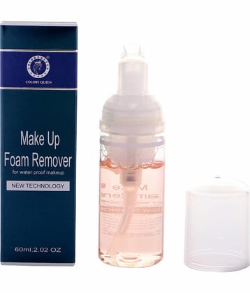 Colors Queen Foam Makeup Remover Liquid 60ml, Removes Waterproof Makeup & Dirt (Pink)