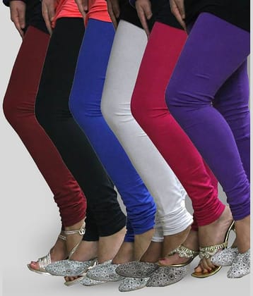 FnMe - Multicolor Lycra Women's Leggings ( Pack of 6 )