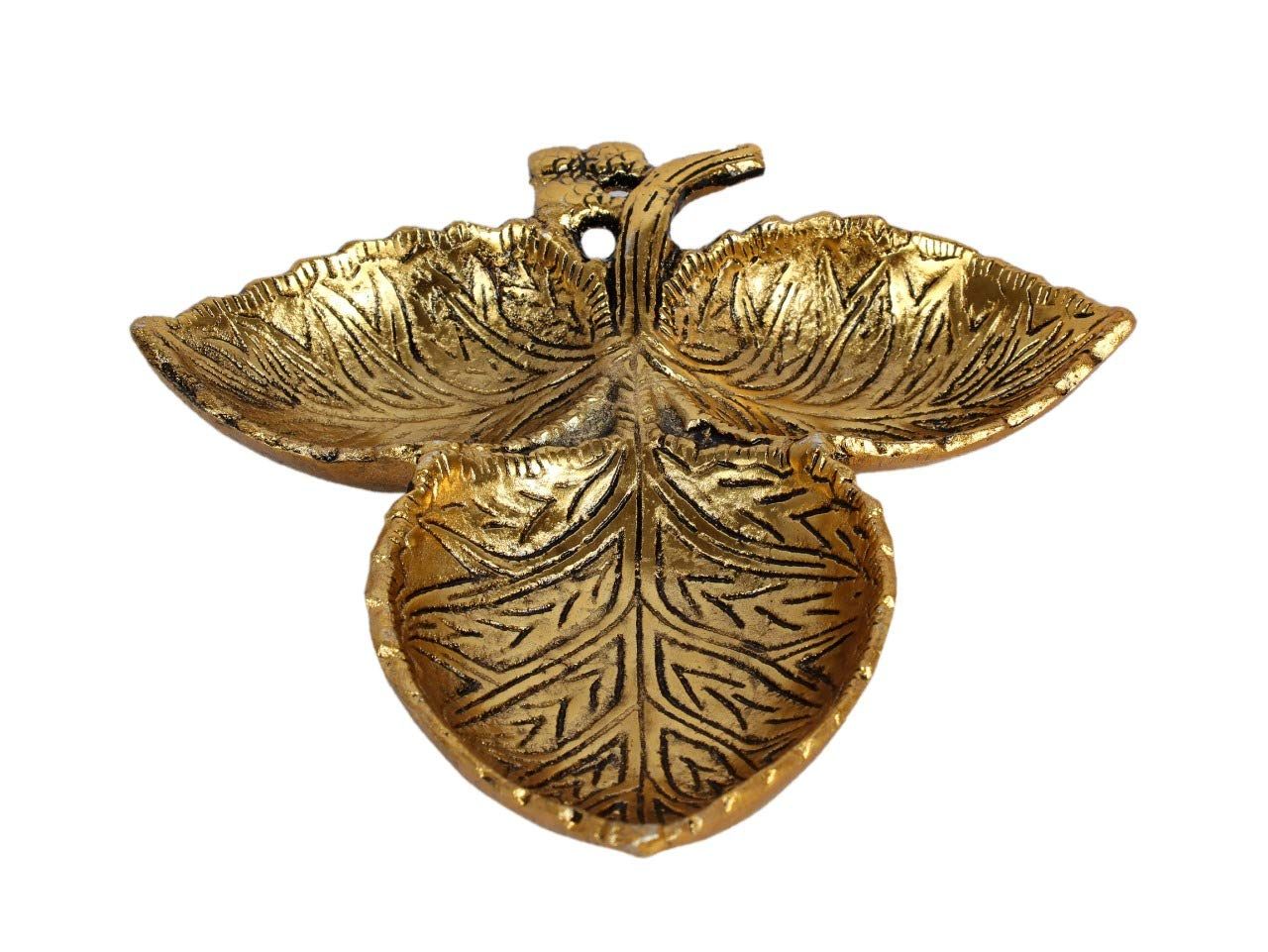 DreamKraft Metal Dry Fruit Tray for Dining Table Decoration (Gold)