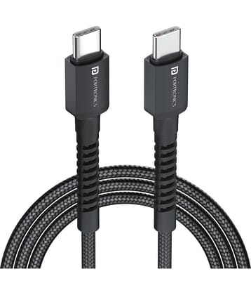 Portronics Black 3A Type C Cable 1 Meter