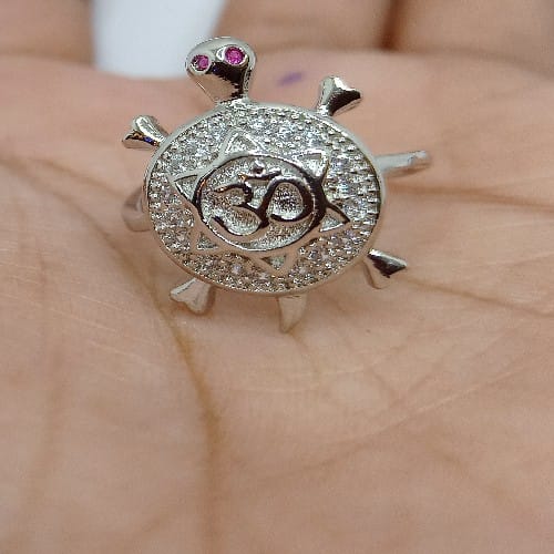 Turtel Ring 916percent Pure Silver R-4