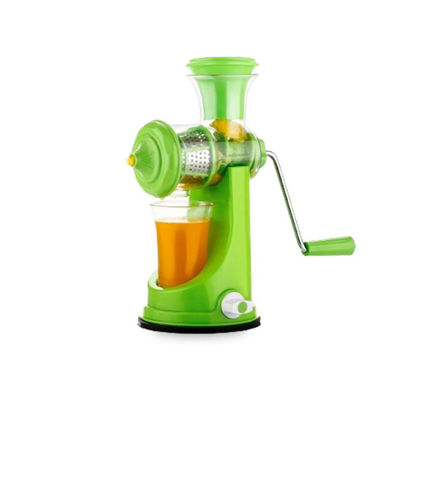 Hand Round Lid Plastic Fruit juicer |Steel Handle |Multicolor |With 1 Glass Free