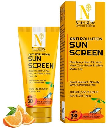 Nutriglow Anti Pollution Sun Screen SPF 30, 100 ml For All Skin Type