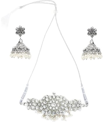 Sunhari Jewels - White Alloy Necklace Set ( Pack of 1 )