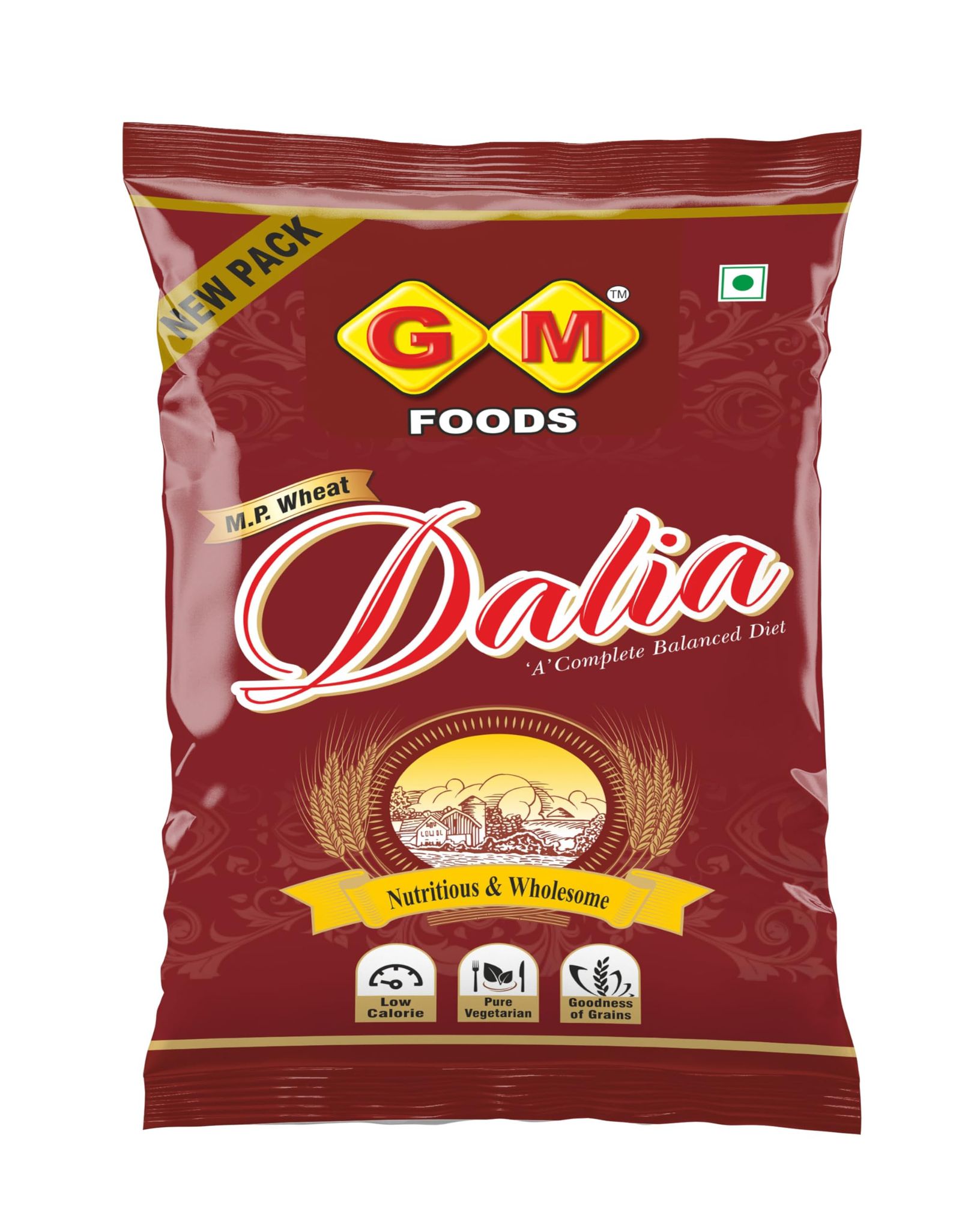 GM Foods MP Dalia 500g (Pack of 1)| Natural Broken Wheat for Healthy Digestion | High Fiber, Protein-Rich, Easy to Cook | Unpolished Gehu Dalia for Khichdi, Upma & Porridge | No Preservatives