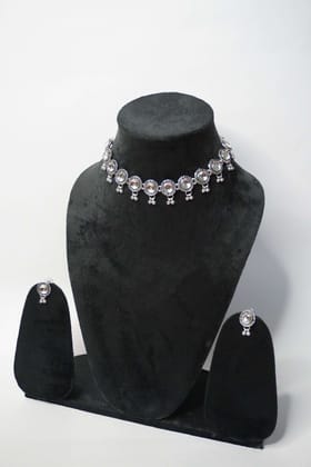 Oxidised Necklace with Earring