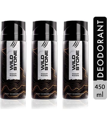 Wild Stone Night Rider Deodorant Spray - For Men (450 ml, Pack of 3)