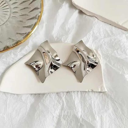 Silver Colour Big Stud Earring