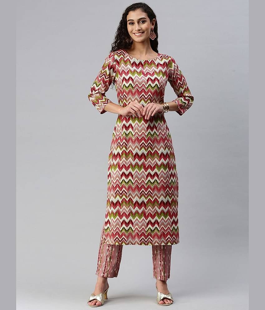 Hritika - Peach Straight Viscose Women's Stitched Salwar Suit ( Pack of 1 )