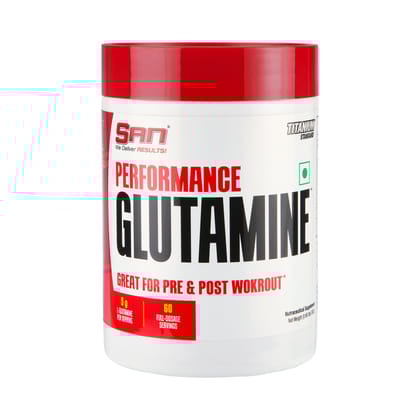 San Performance Glutamine Powder | Pure L-Glutamine | Pre & Post Workout Supplement | 60 Servings | Unflavoured | 300g |
