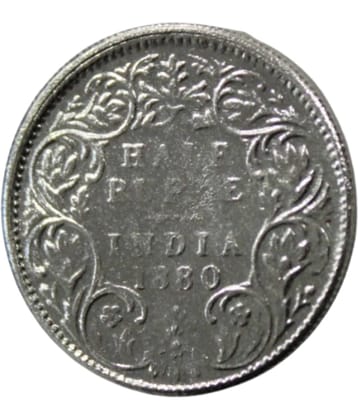 newWay - Half Rupee (1880) "Victoria Empress" British India Collectible Silverplated Fancy 1 Coin Numismatic Coins