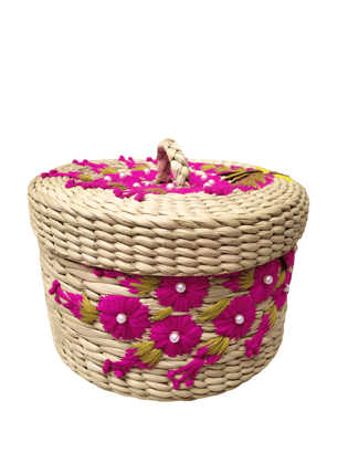 Kouna Round Basket (Embroidery)