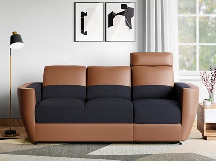 Collet V2 3 Seater Sofa (Fabric, Toffee)
